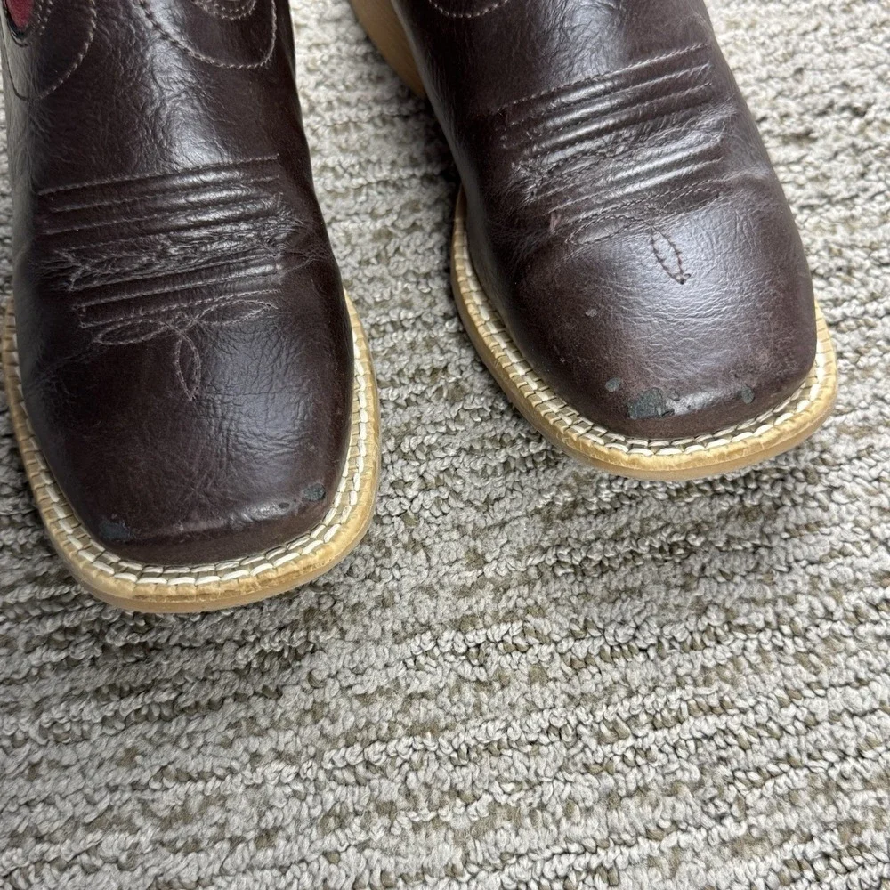 Ariat Little Kids Girls 8 Bristo Western Boot Cowboy Square Toe Brown Red